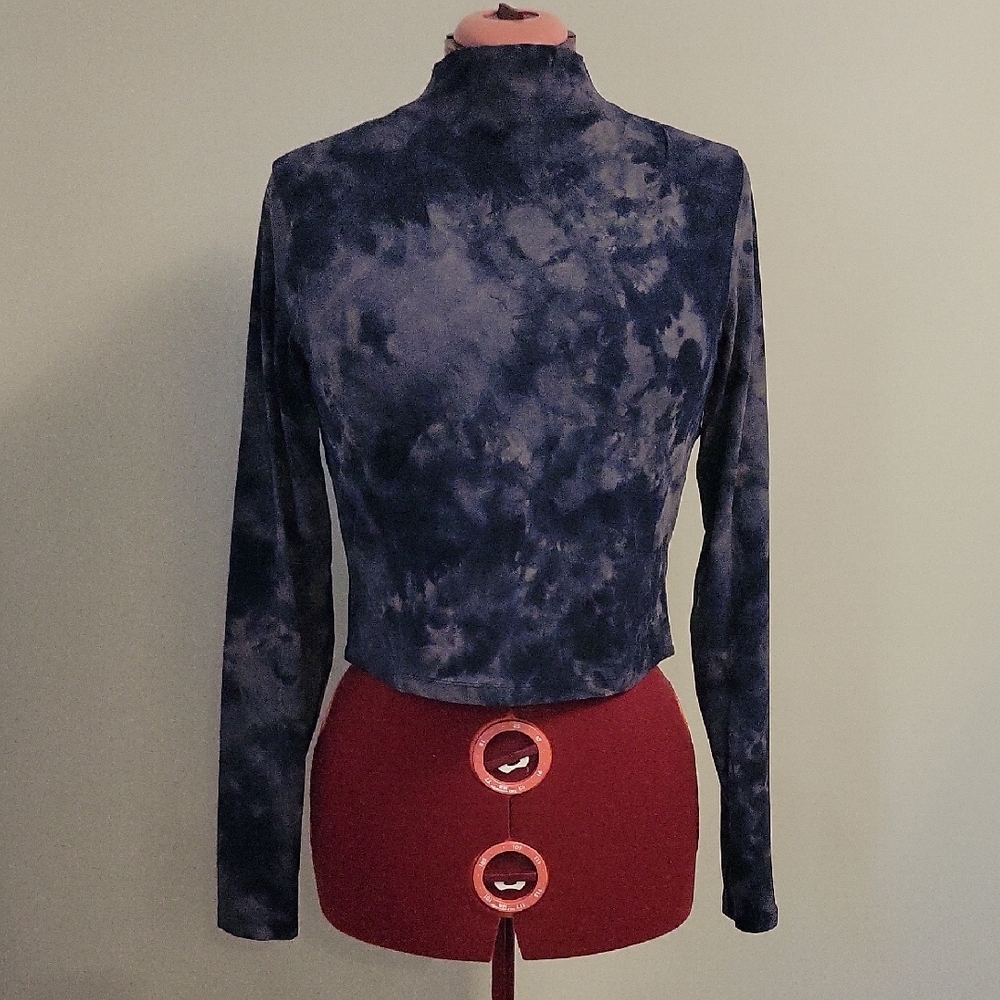 Lululemon All Aligned Mock Neck Diamond Dye Long Sleeve Size 12 Blue